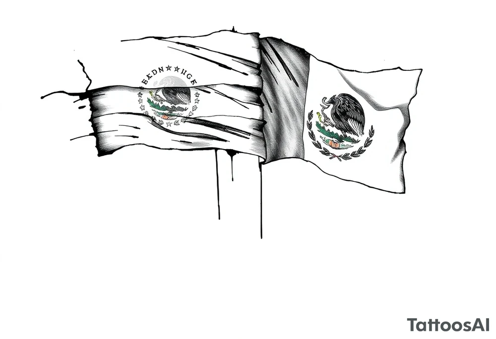 Venezuelan and Mexican flag tattoo idea