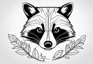 Raccoon in nature tattoo idea