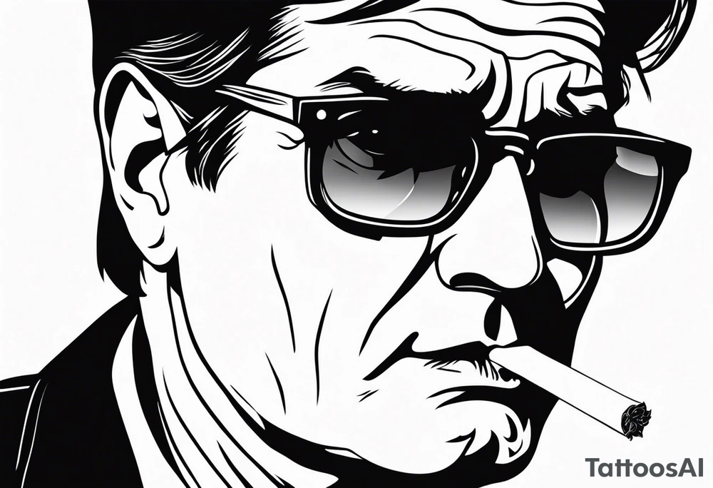Charlie Sheen smoking cigarette tattoo idea