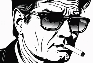 Charlie Sheen smoking cigarette tattoo idea