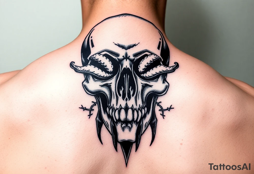 skull with cordyceps fungus out of its eyes tattoo idea