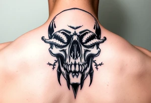 skull with cordyceps fungus out of its eyes tattoo idea