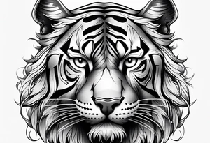 Loup tigre noel tattoo idea
