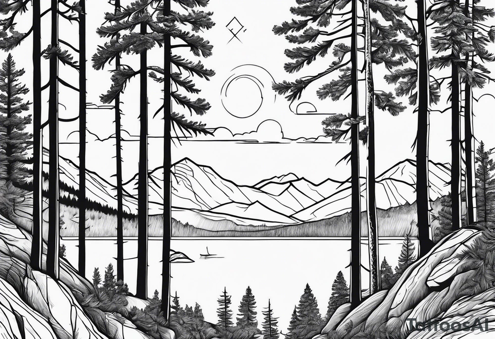 Lake Tahoe trees, small tattoo idea