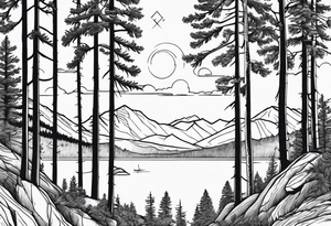 Lake Tahoe trees, small tattoo idea