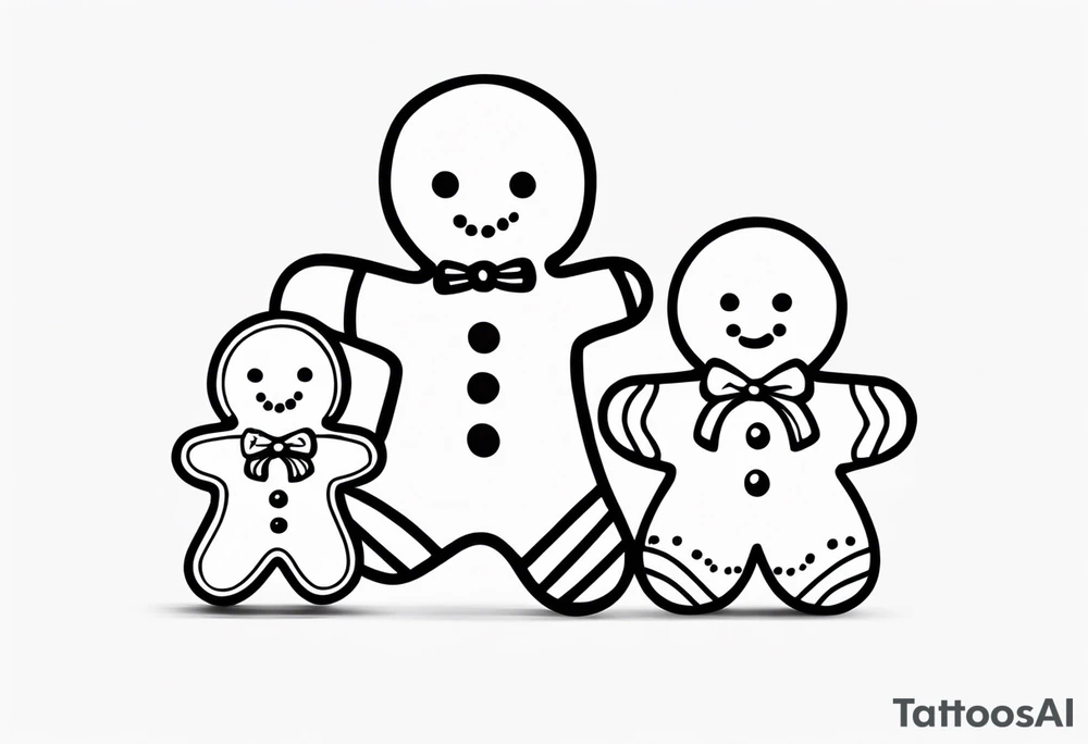 GINGERBREAD MAN WITH SNOMAN tattoo idea