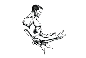 Meditating black figure tattoo idea