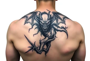 Full arm sleeve dark demons taking over body tattoo idea