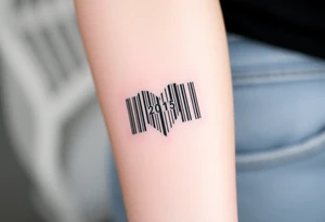 barcode with the numbers forming a hidden heart shape, symbolizing encoded love tattoo idea
