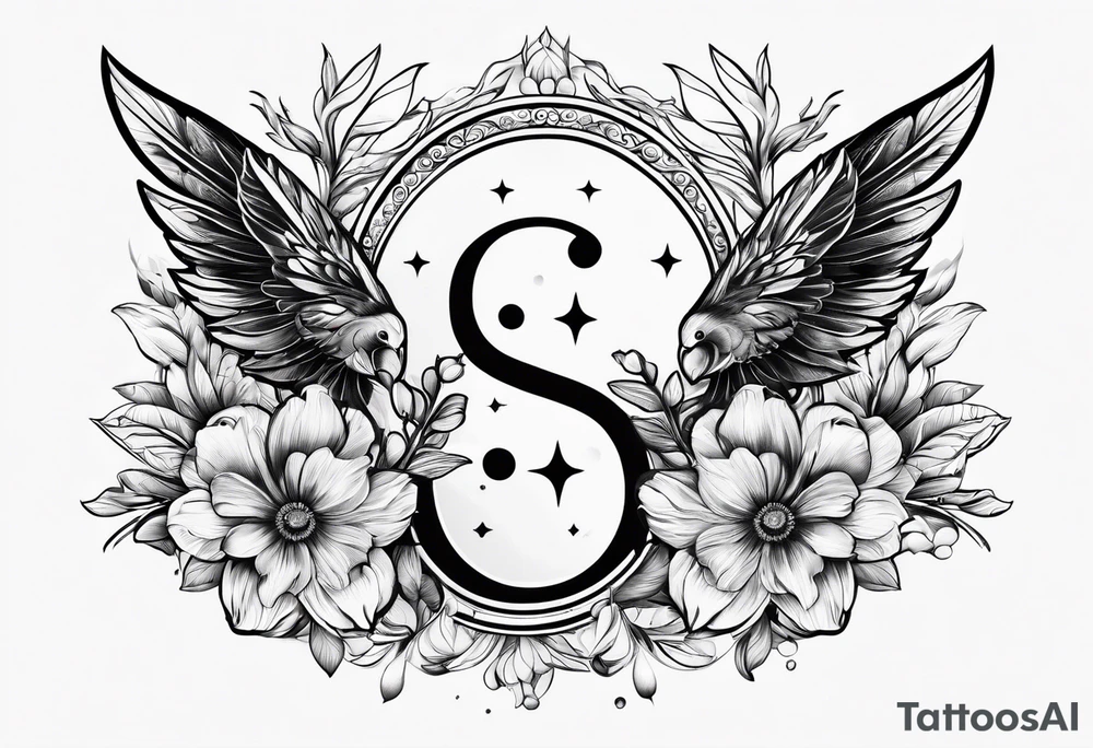 Seratonin symbol with flowers tattoo idea