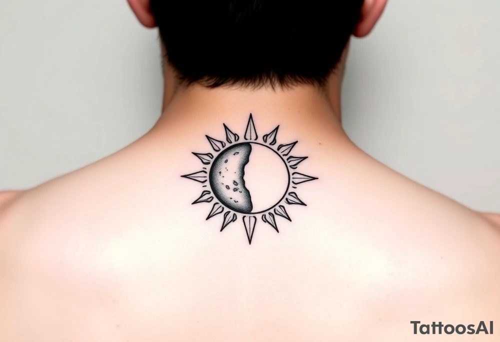 sun and moon together tattoo idea