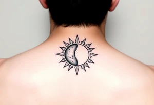 sun and moon together tattoo idea