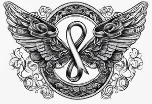 Cancer ribbon chest tattoo tattoo idea