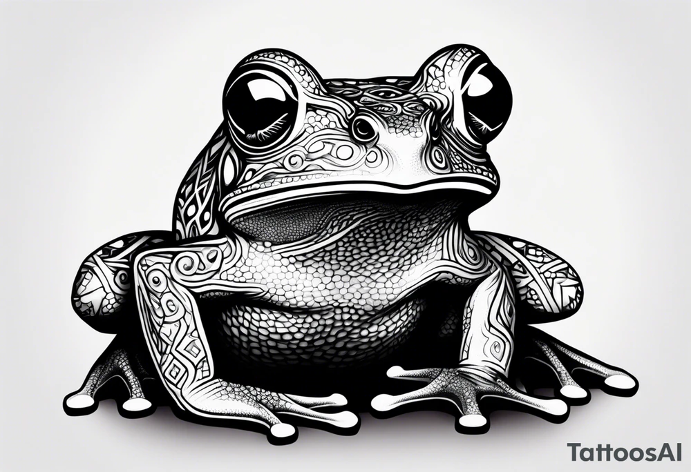 a psychedelic frog tattoo idea
