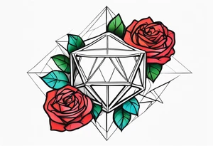Tesseract and roses tattoo idea