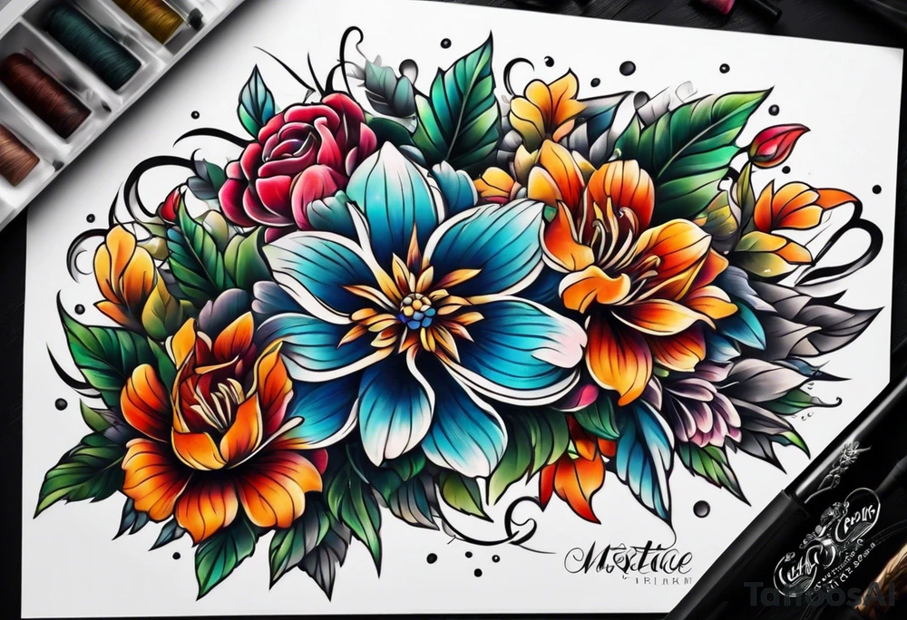 Flower chest piece tattoo idea