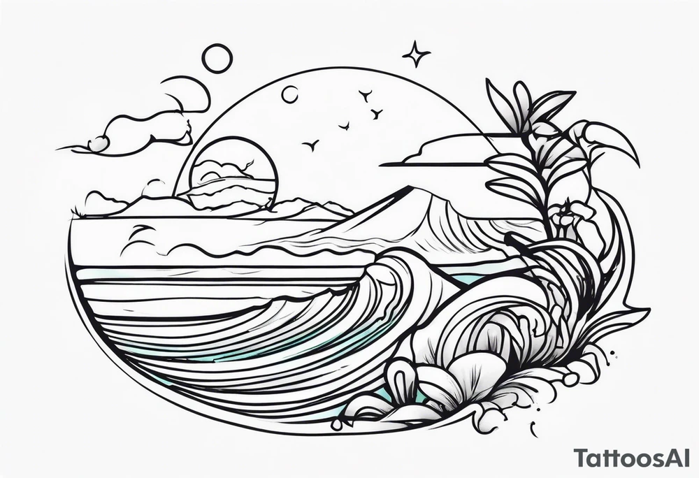 Hawaiian ocean tattoo idea