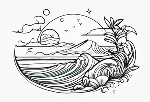 Hawaiian ocean tattoo idea