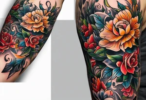 tattoo that fills entire length from shoulder to fingers that symbolizes pain tattoo idea