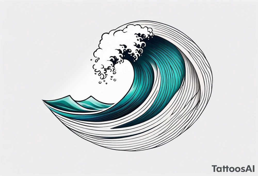 dainty wave tattoo idea