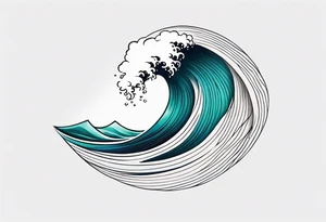 dainty wave tattoo idea