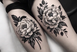 Closed peonies tattoo idea