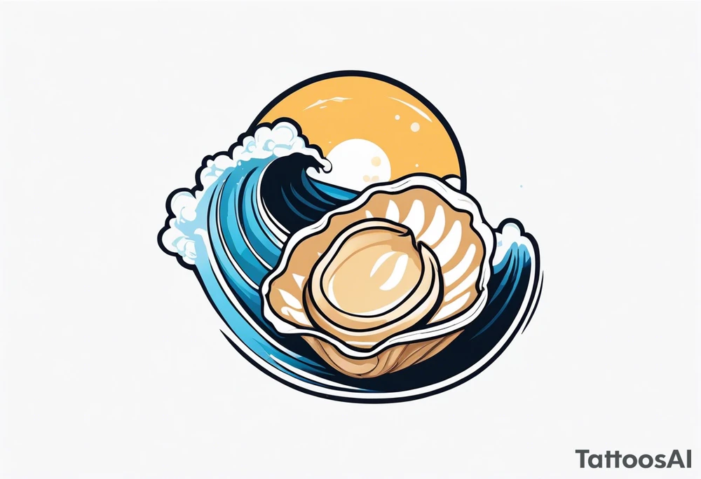 Small pretty open oyster with a world in the centre instead of a pearl tattoo idea