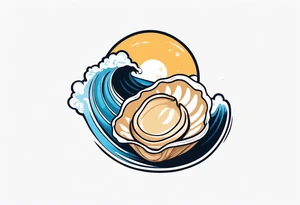 Small pretty open oyster with a world in the centre instead of a pearl tattoo idea