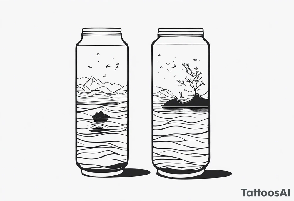 Father daughter matching 2 separate tattoos . Water related. Marine life tattoo idea