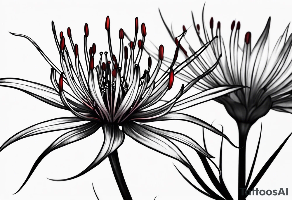 Red spider lilies tattoo idea