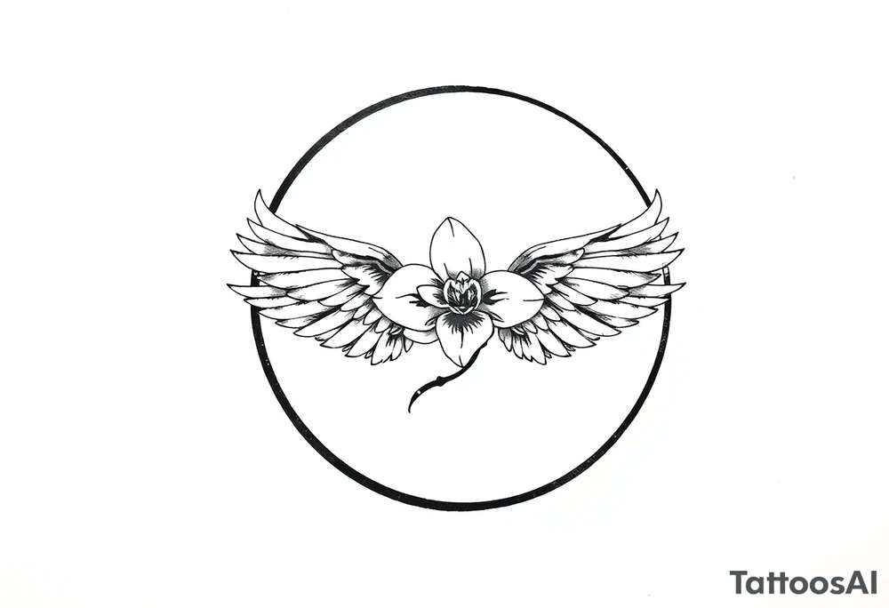 infinity loop with wings inside and an orchid tattoo idea