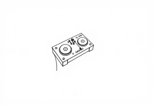 Dj decks, small, bird’s eye view tattoo idea