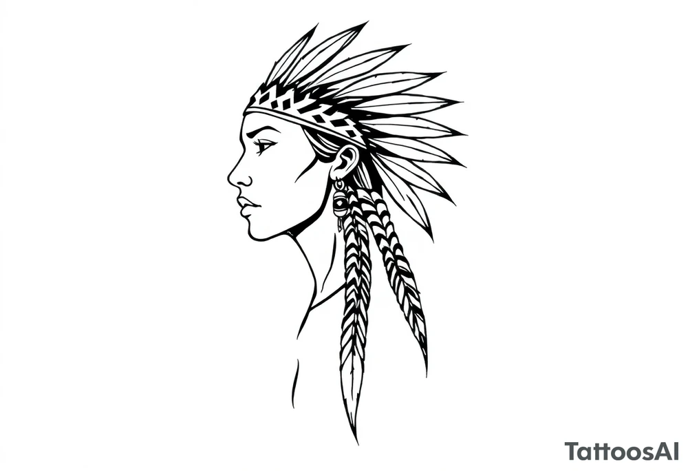 Native American female tattoo idea