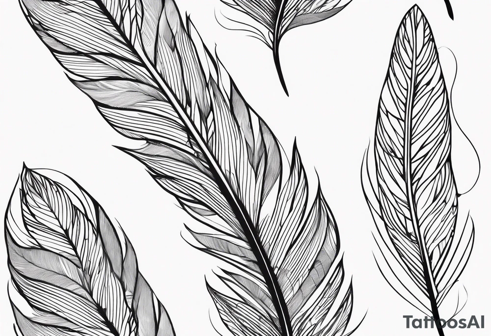 Feather with intricate details tattoo idea