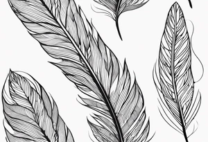 Feather with intricate details tattoo idea
