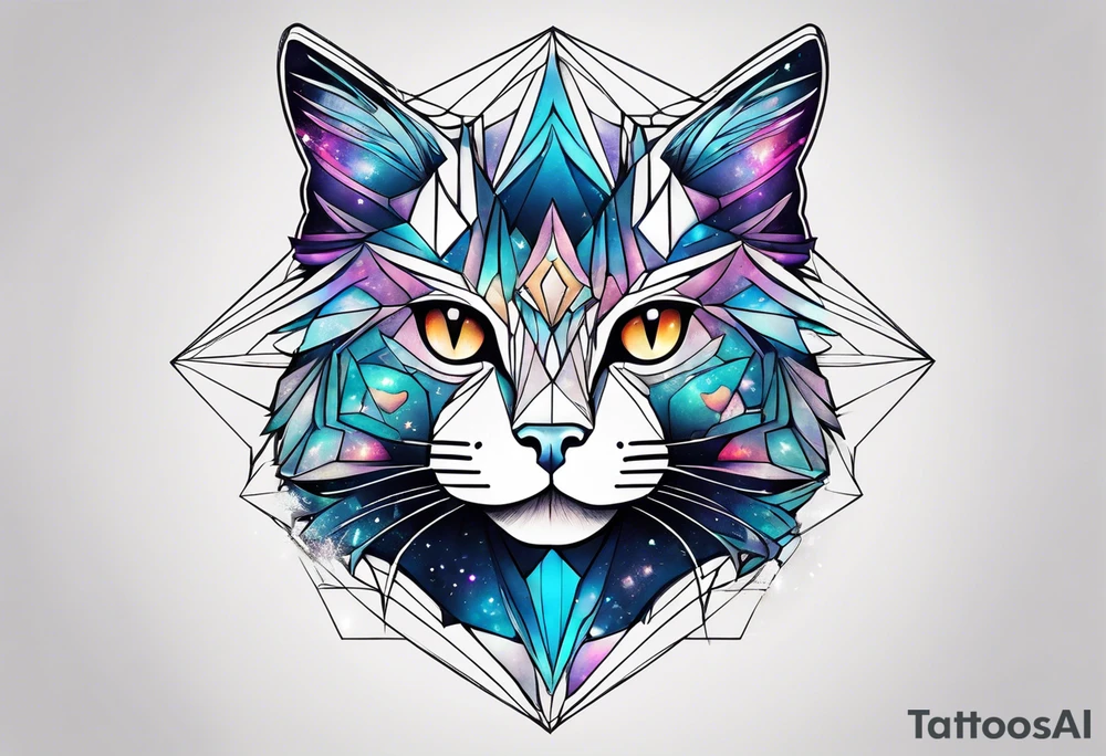 cosmic cat tattoo idea