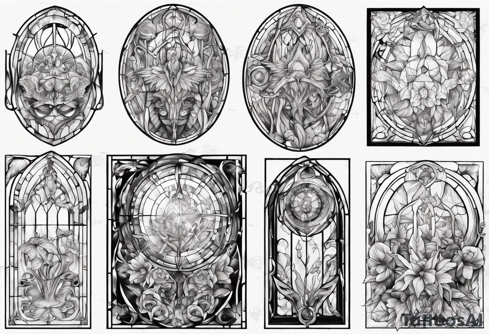 Stained glass window tattoo idea