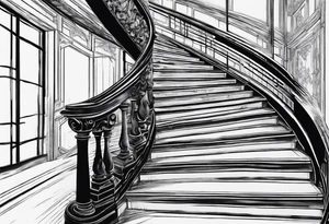 Deteriorating spiral stair case with falling steps tattoo idea