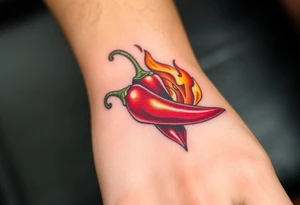 Chili pepper and fire tattoo idea