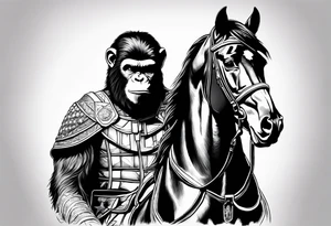 Caesar planet of the apes on a horse tattoo idea