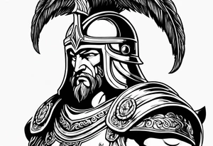 greek god ares with helmet tattoo idea