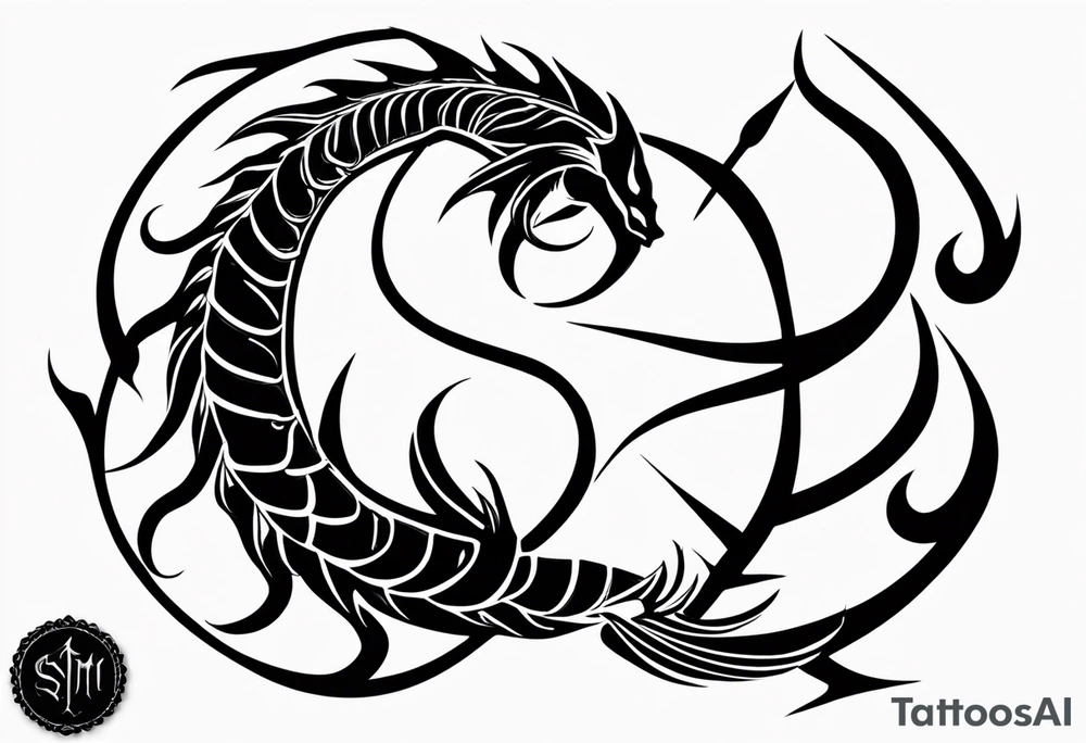 A scorpio in a trident shape tattoo idea