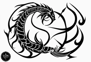 A scorpio in a trident shape tattoo idea