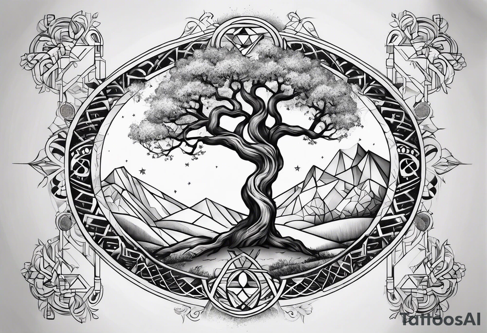 Tree of life Sagittarius tattoo idea