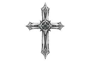 Gothic style cross tattoo idea