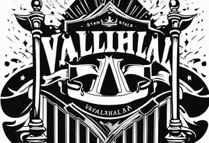 Valhalla stairs  sword chains tattoo idea