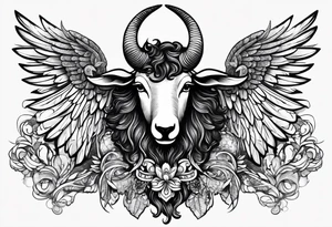 black sheep with angel wings no horns tattoo idea