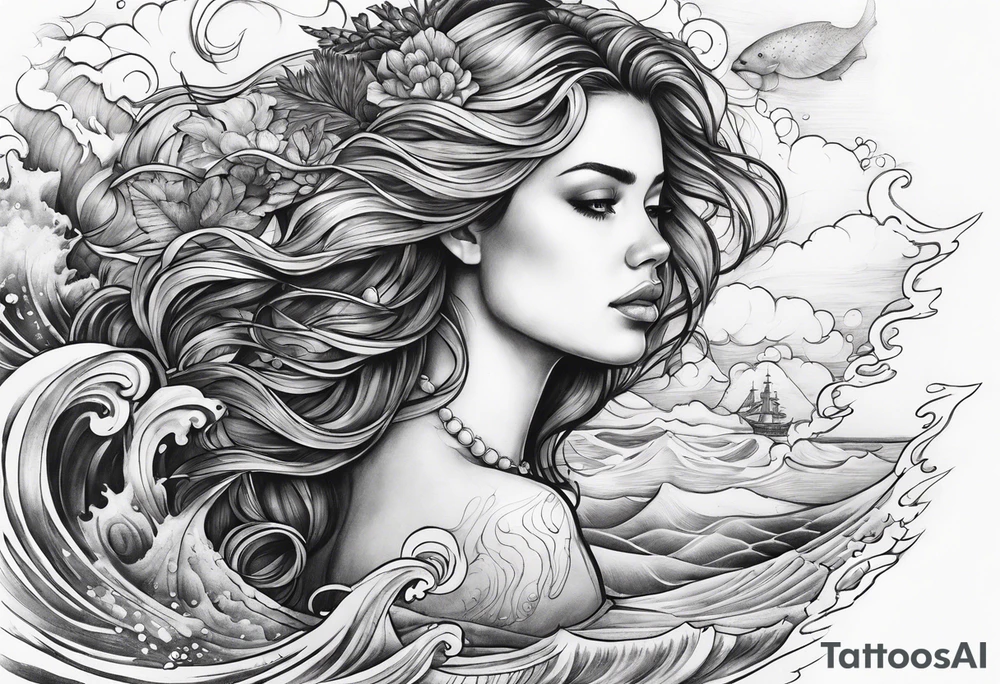 ocean tattoo idea