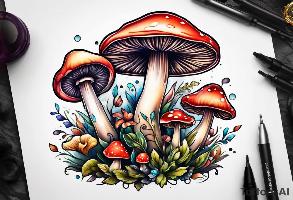 "Graceful Mushrooms" tattoo idea