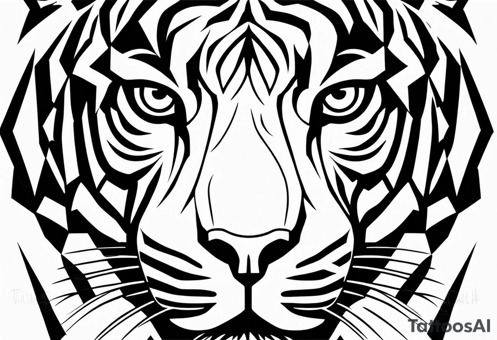 tiger and a hawk eye face together tattoo idea